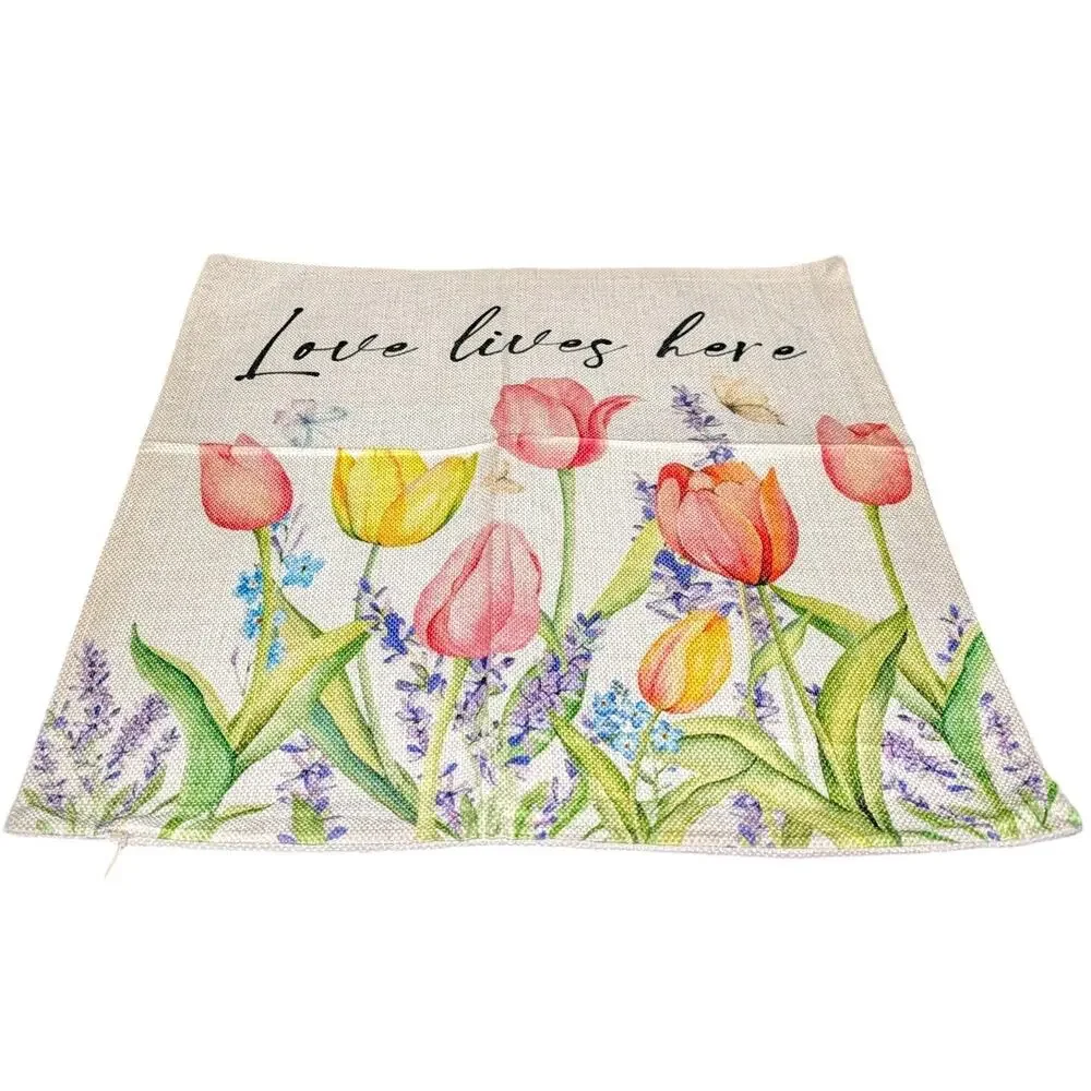 NWOT Spring Floral Zippered 17x17 Decorative Pillow Cover